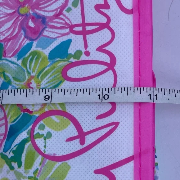 Lilly Pulitzer Floral Garden Pink Reusable Tote Shopping Bag Hibiscus Maui 11x9" - Picture 8 of 9